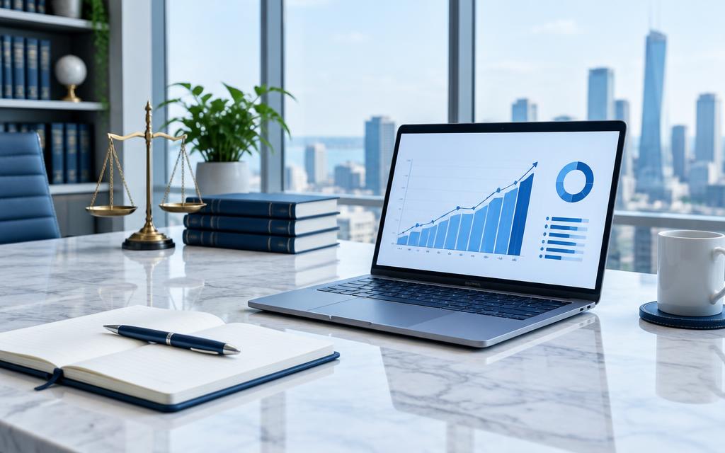 Legal advertising analytics on a laptop